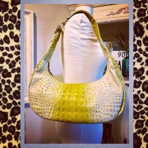 Petusco Embossed Genuine Leather Bag Vintage Lime